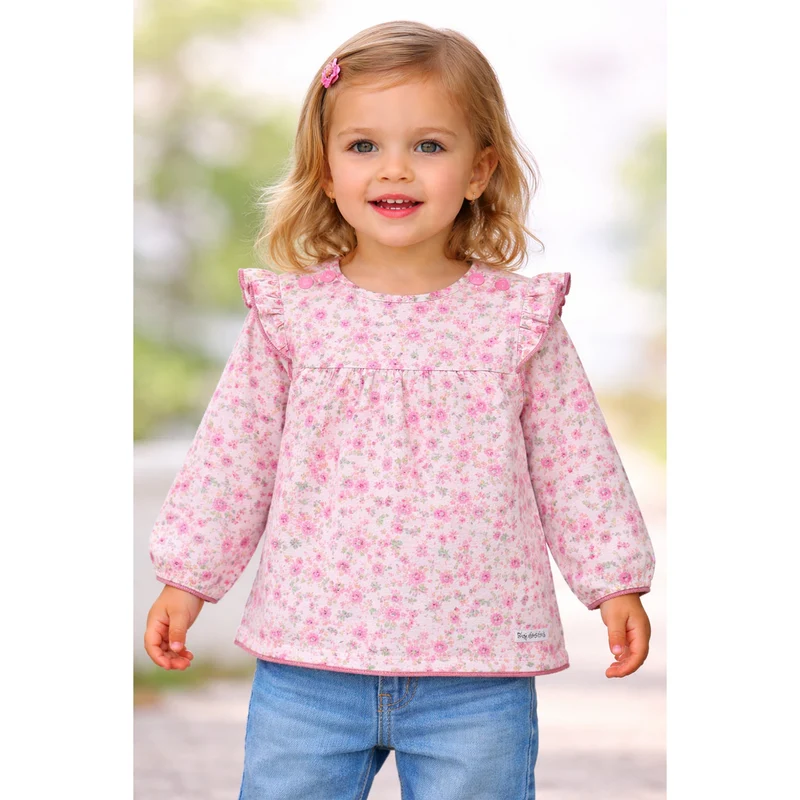 BONDI Mädchen Langarmshirt "Blumenallover" 94021 | Rosa