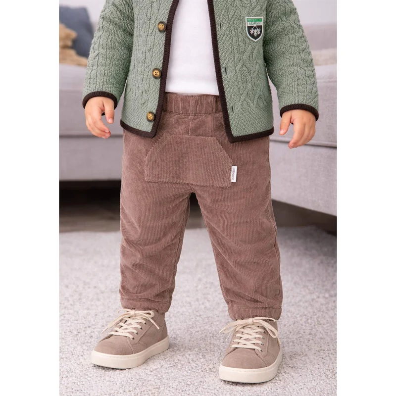 BONDI Baby Jungen Cord Laufhose "Hello little one" 94017 | Schoko