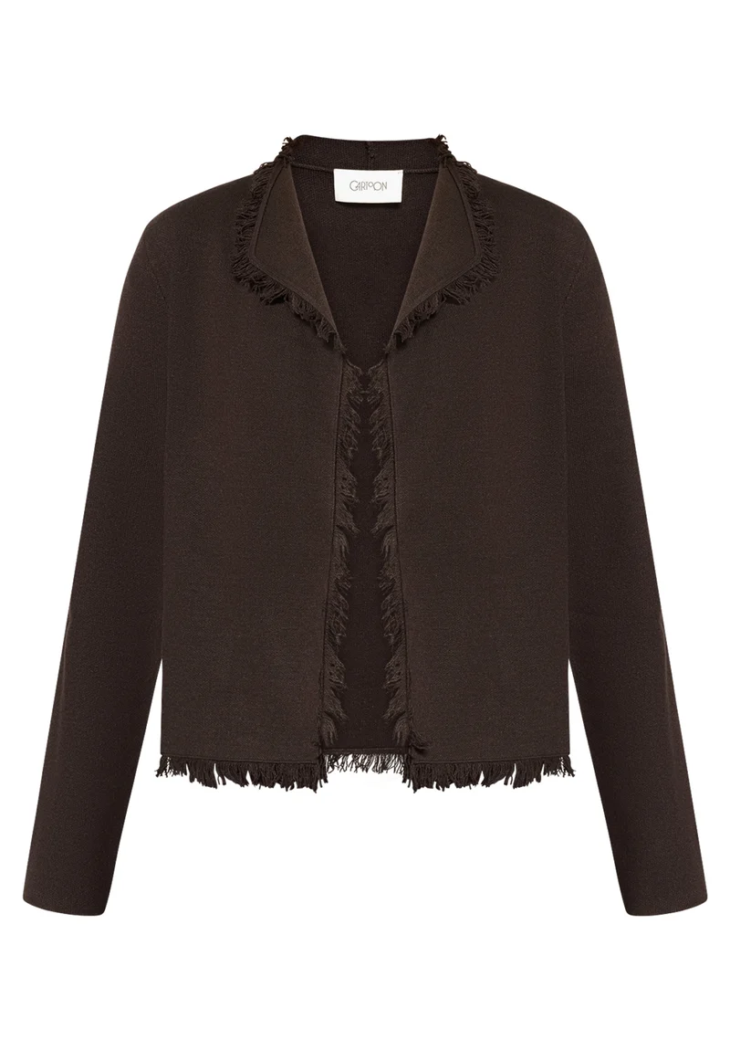 Strick-Cardigan mit Fransen