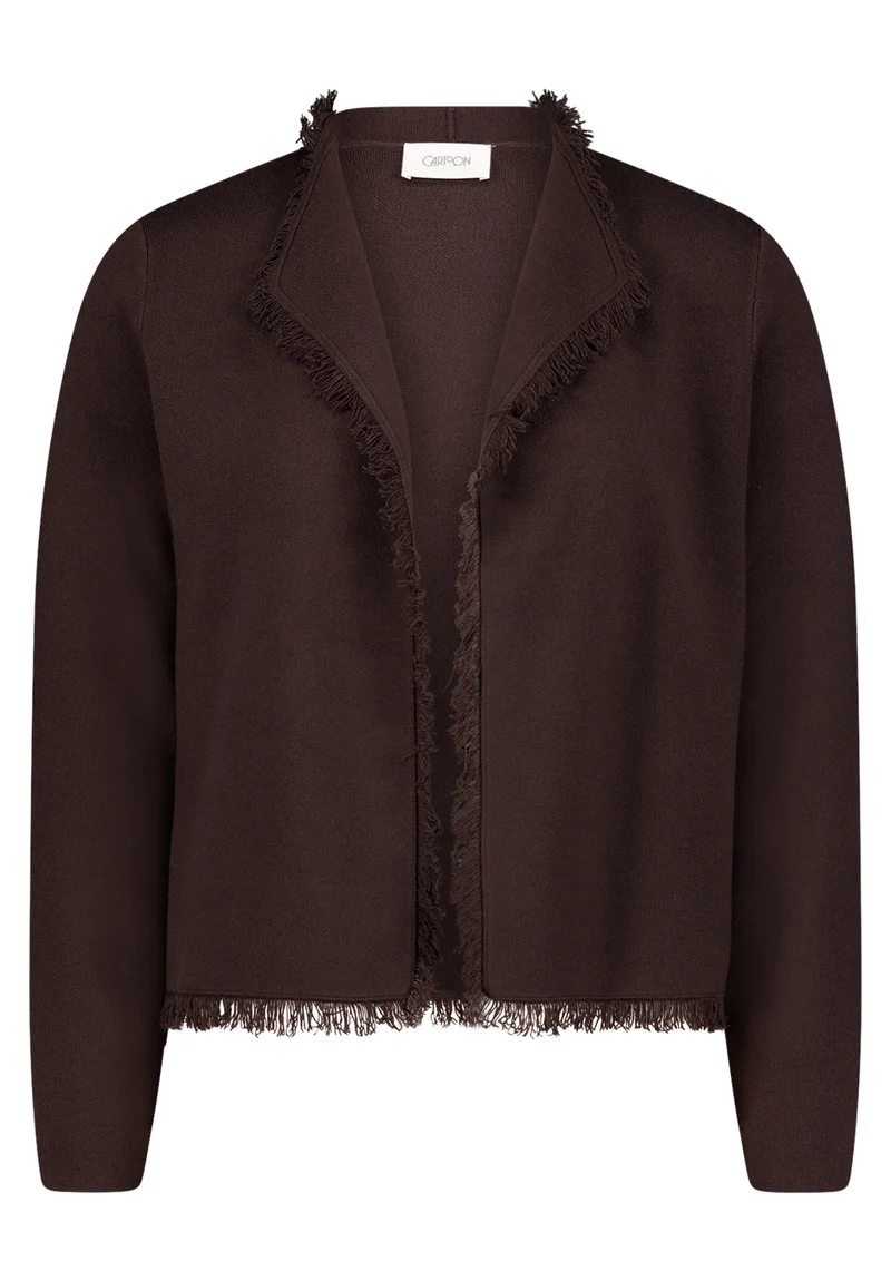 Strick-Cardigan mit Fransen