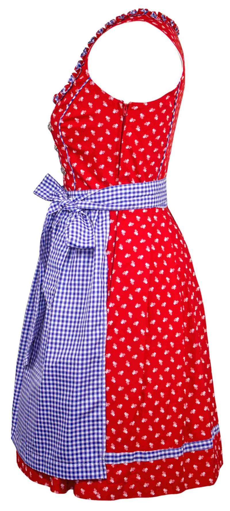 MADDOX Dirndl "Achensee" Traditionell | Rot Kobalt 55 cm