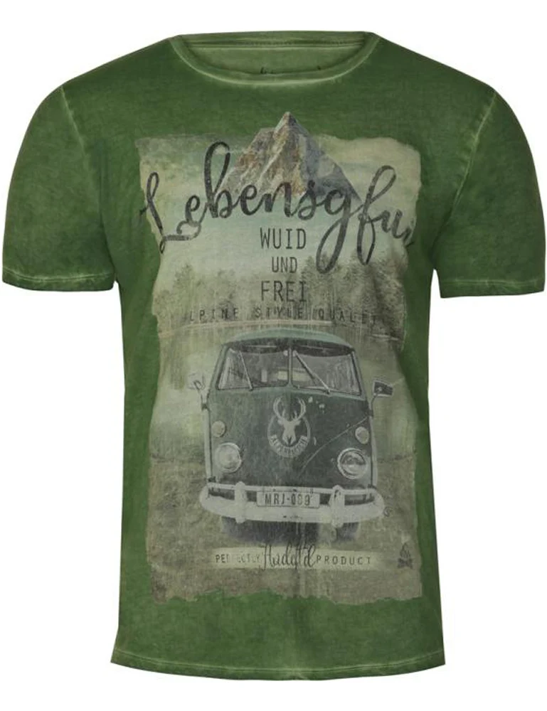 MarJo Herren Trachtenshirt "Lebensgfui" | Grün