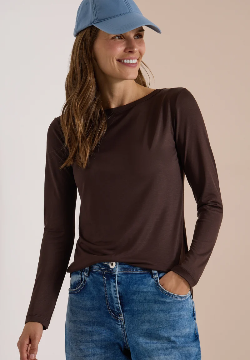 Langarmshirt mit Boat Neck