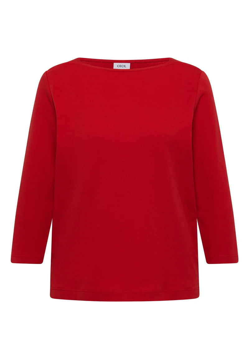 Basic Shirt mit U-Boot-Ausschnitt