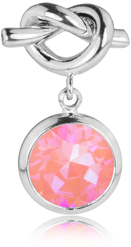 LUISIA® Ohrringe mit Knoten und Premium Kristall - Silber / Lotus Pink Delite