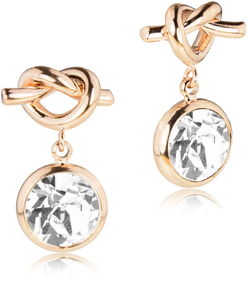 LUISIA® Ohrringe mit Knoten und Premium Kristall - Rosegold / Crystal