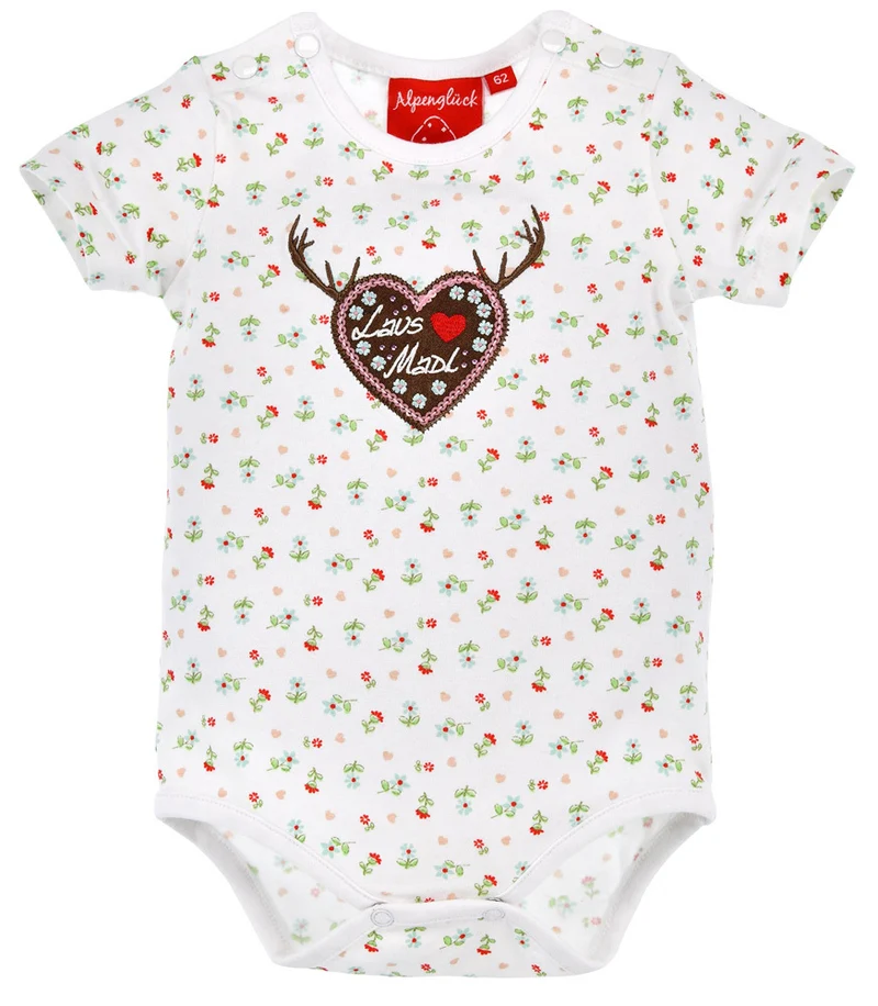 BONDI Baby Body "Blumenallover" 86439 | Mädchen Unterziehbody Weicher Jersey | Weiß