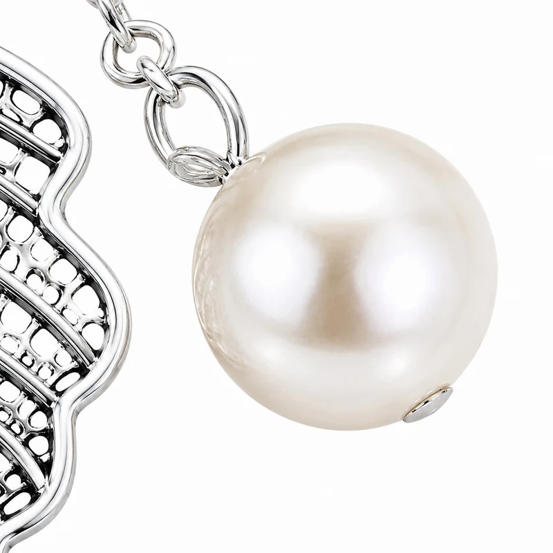 LUISIA® Doppelhalskette "Eichblatt" mit Kristallen von Swarovski® | Silber