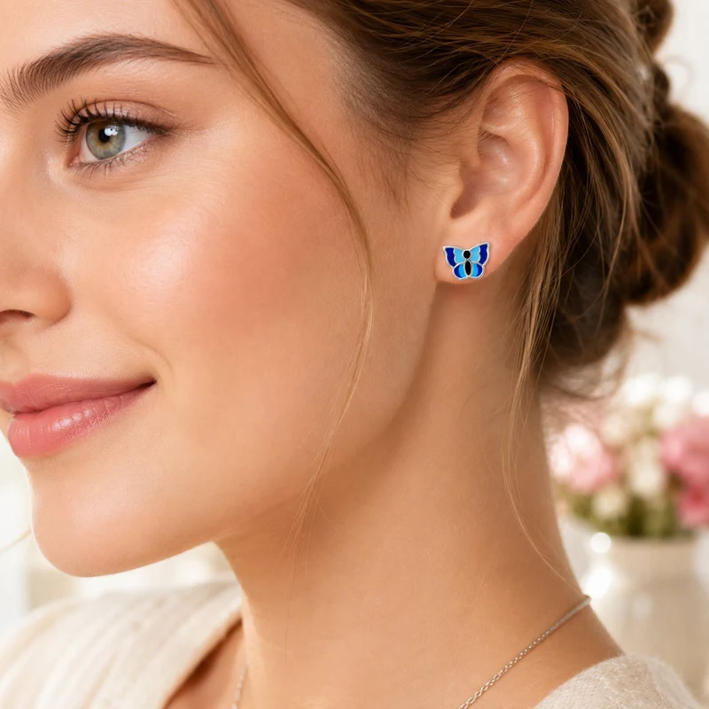 LUISIA® Ohrstecker "Schmetterling" E-15470-2 | Blau