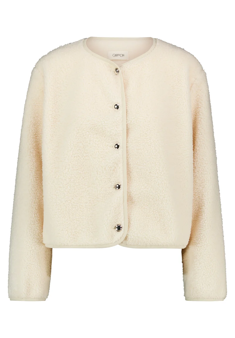 Sweatjacke mit Rundhalsausschnitt und Knopfleiste