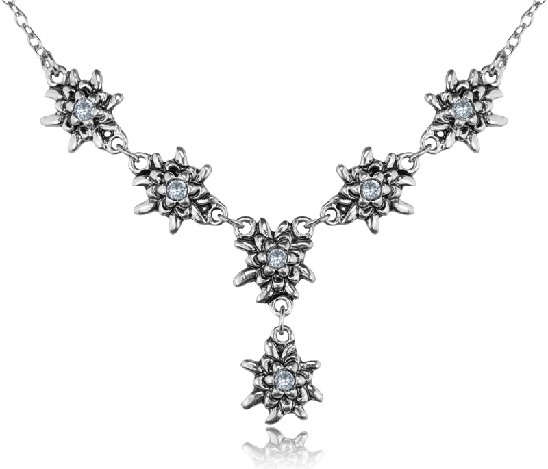 LUISIA® Edelweiß Collier "Emilia" mit Premium Kristallen | Light Safir / Hellblau