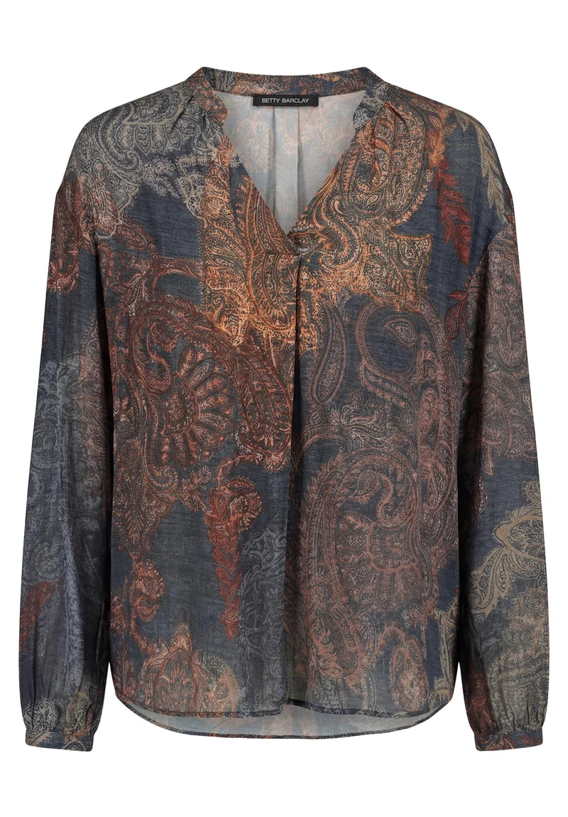 Schlupfbluse mit Paisley-Muster und V-Ausschnitt