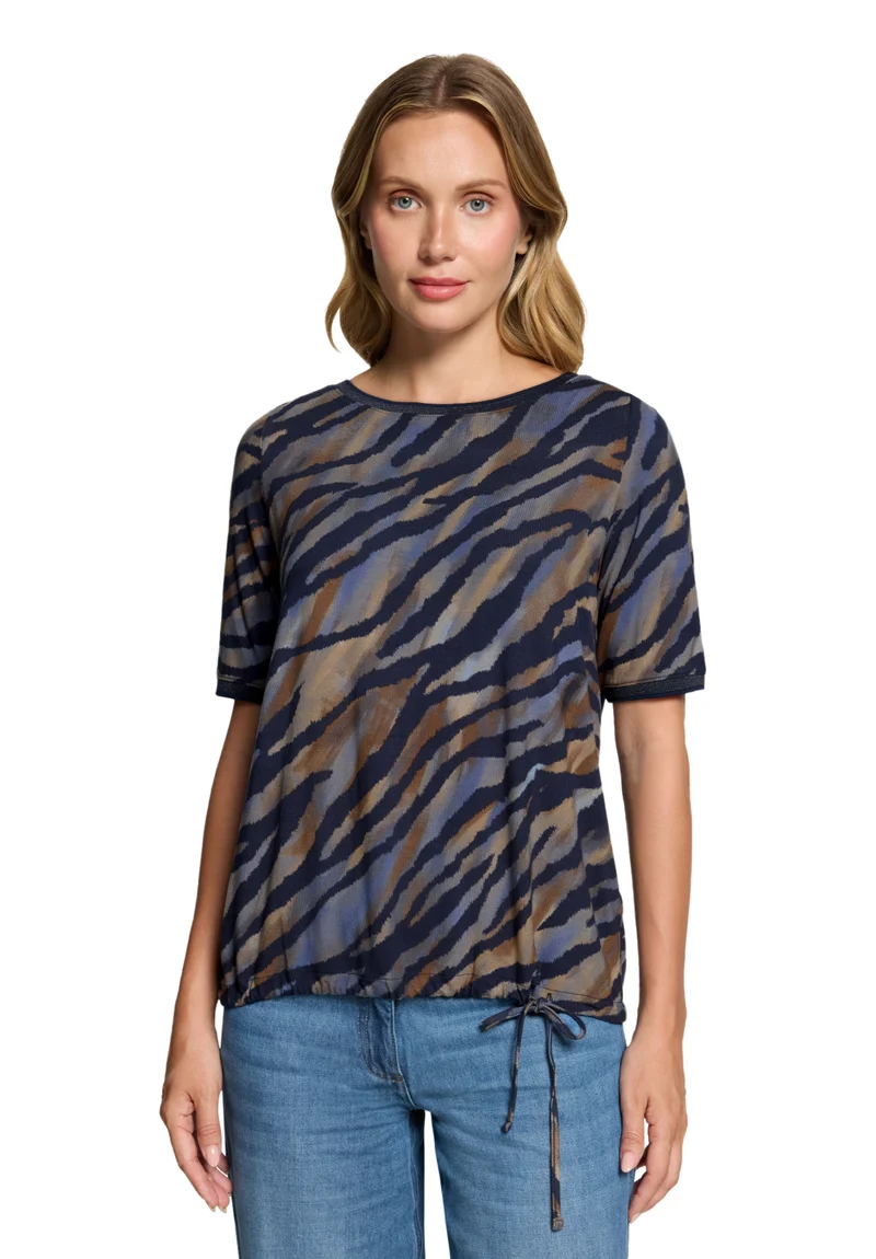 T-Shirt mit Animal-Print und Tunnelzug