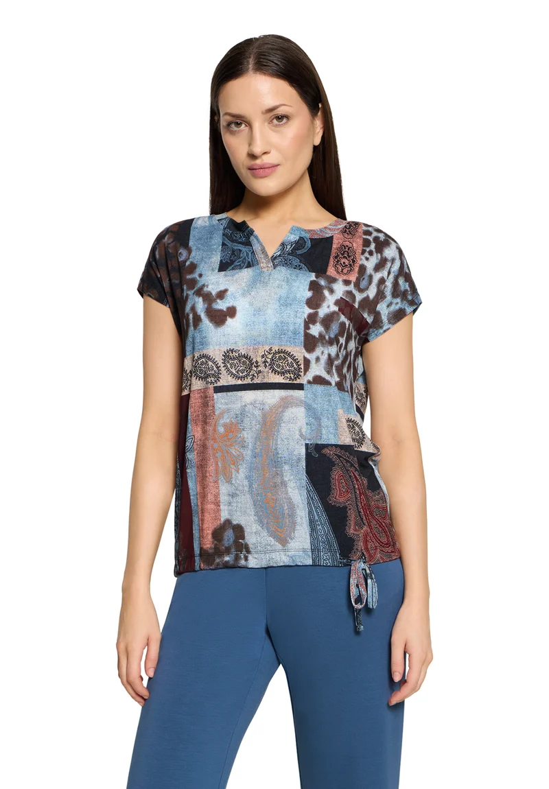 Schlupfbluse mit Paisley-Muster und Glitzersteinen