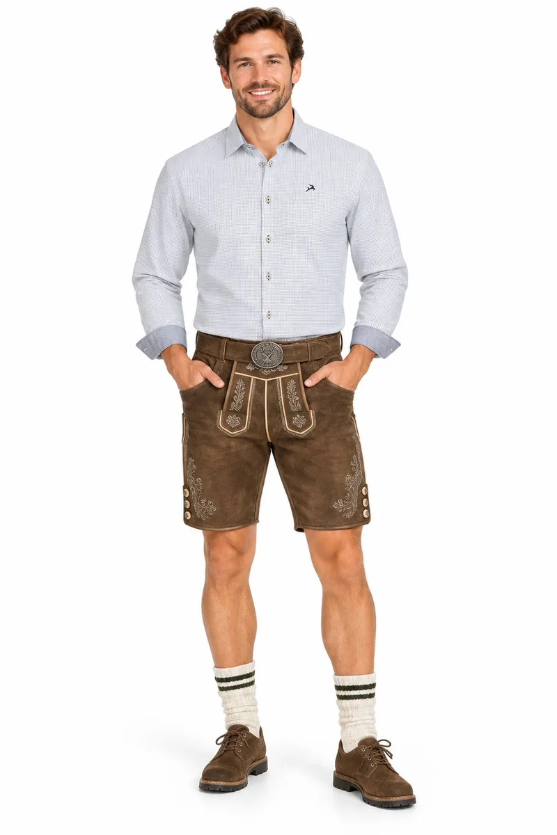 MADDOX Herren Trachtenhemd - Hemd-102 | Blau Grau