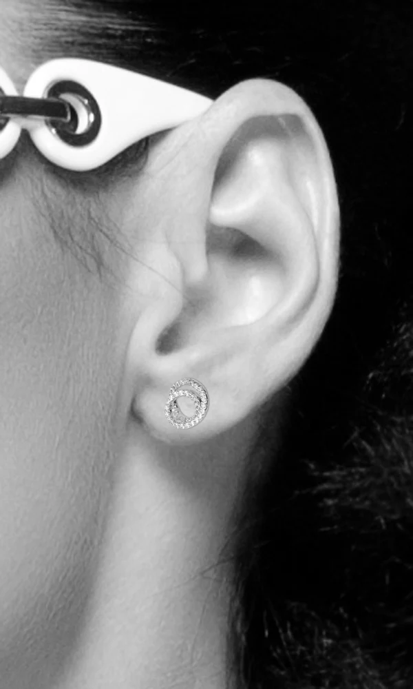 LUISIA Ohrstecker "Spiralen - verschlungene Kreise" mit Zirkonia YG00250 - 925 Sterling Silber