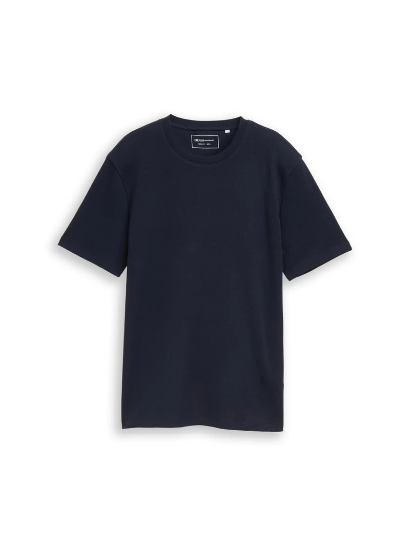 T-Shirt in Waffel-Optik im Basic Fit