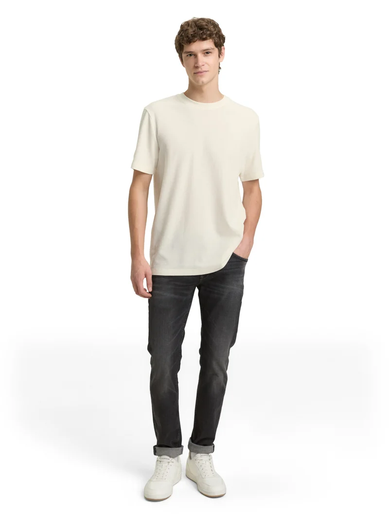 T-Shirt in Waffel-Optik im Basic Fit