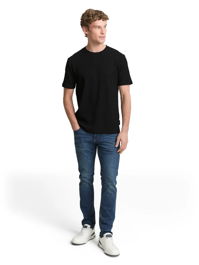 T-Shirt in Waffel-Optik im Basic Fit