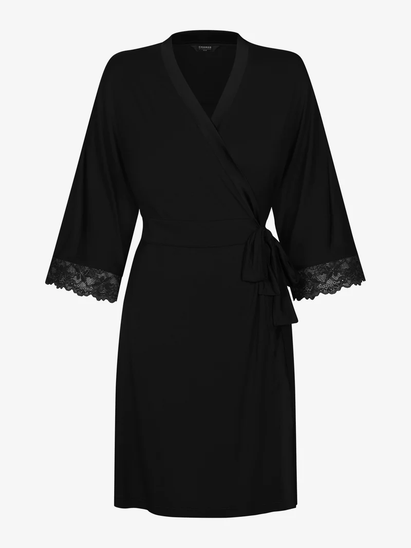 LILY Langarm Bademantel – Black Beauty