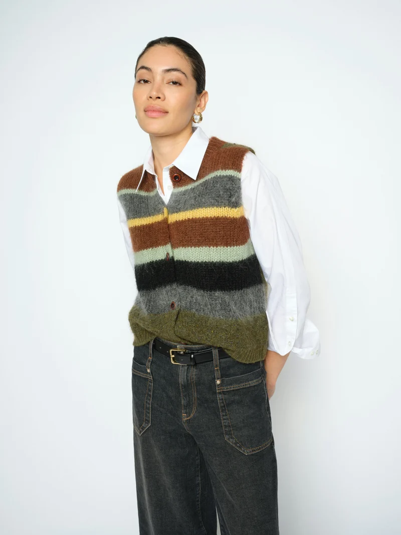 MMESTI Gestreifte Strickweste