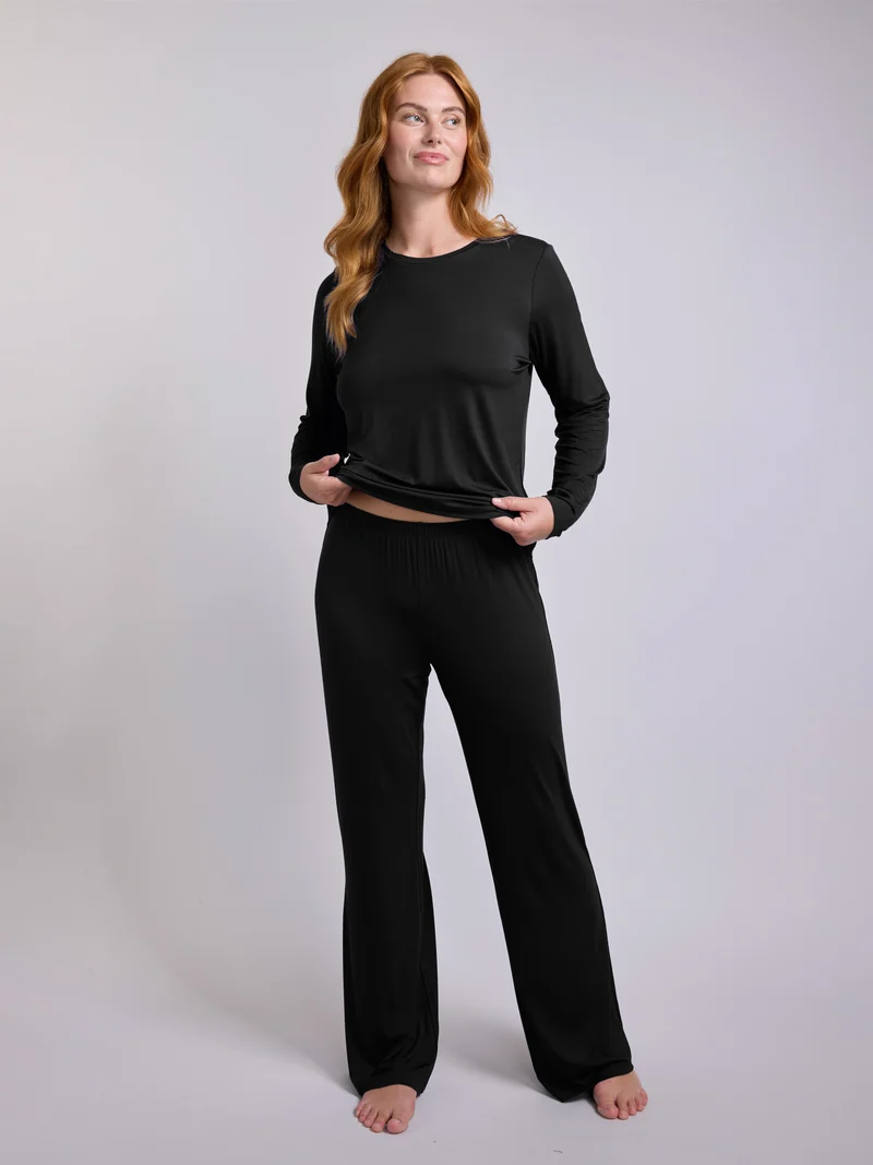 Lily Langarm T-Shirt - Black Beauty