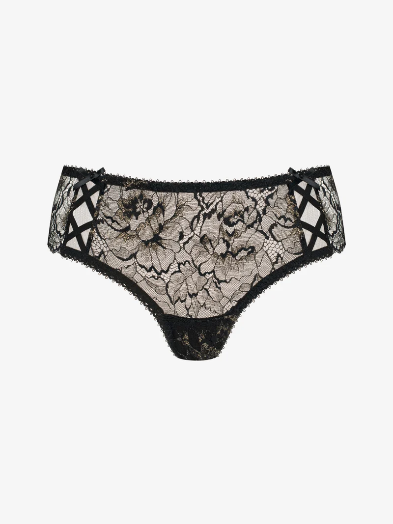 STELLA Hipster String – Black w. Gold