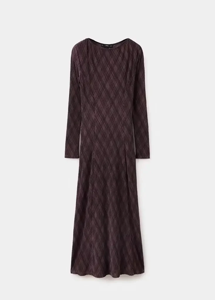 POMEL Langärmeliges Kleid mit Karomuster