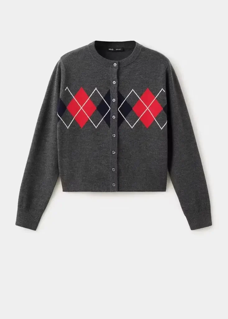 BIMBU Cardigan mit Rautenmuster