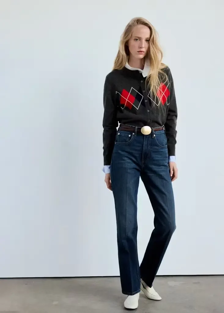 BIMBU Cardigan mit Rautenmuster