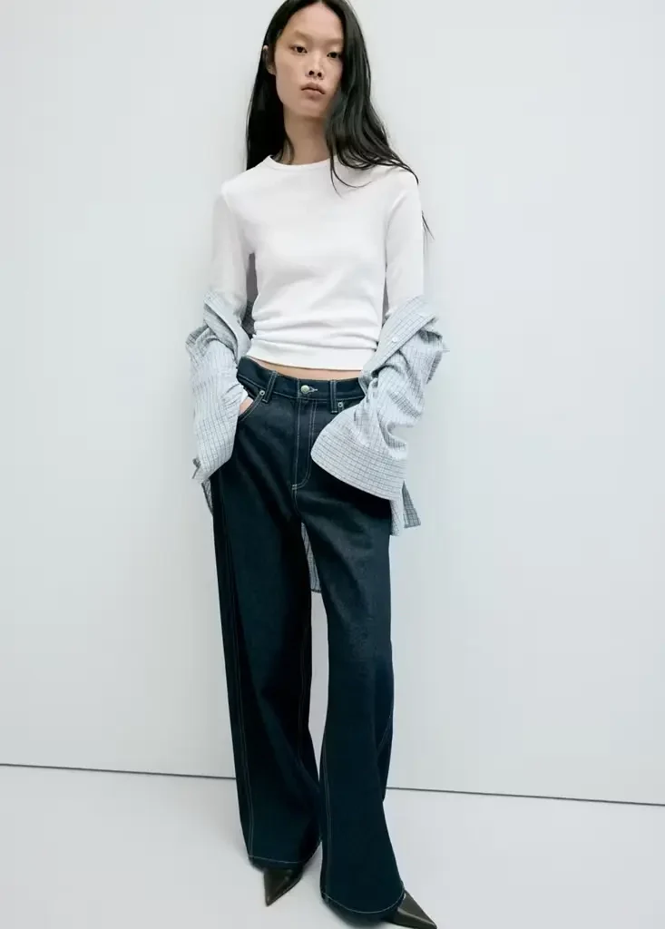 ENI Tailliertes Langarmshirt