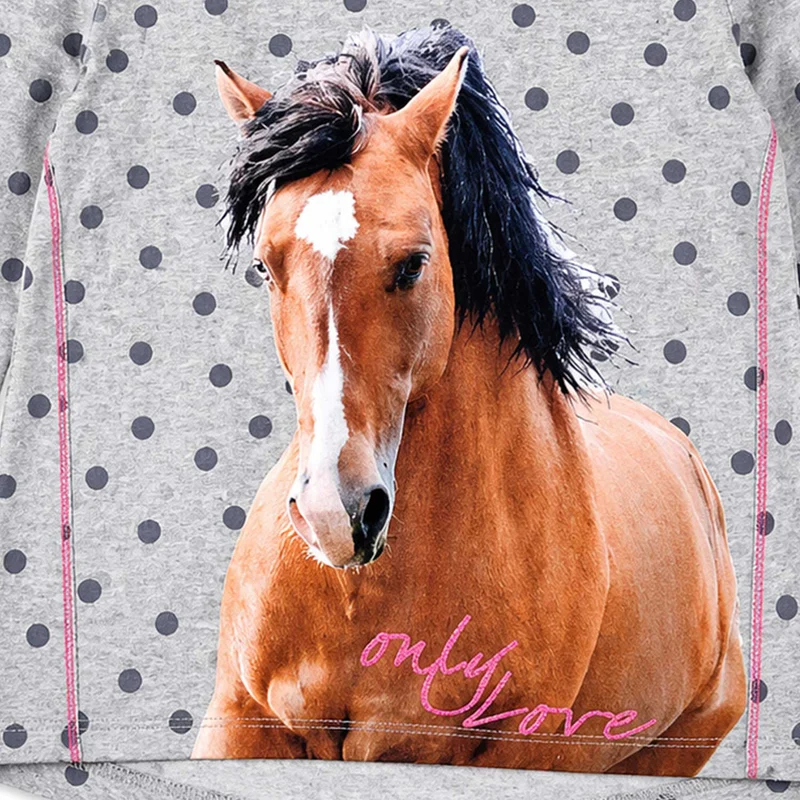 BONDI Mädchen Langarmshirt "Only Love" 36211 | Grey Melange