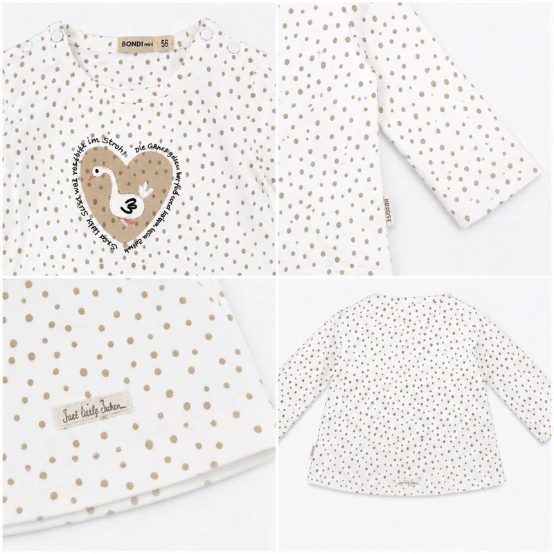 BONDI Baby Mädchen Langarmshirt "Gänschen" 93957 | dots allover