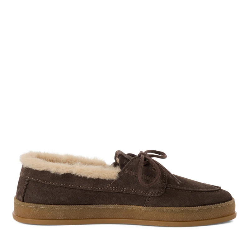 Mokassin-Slipper mit Fellfutter