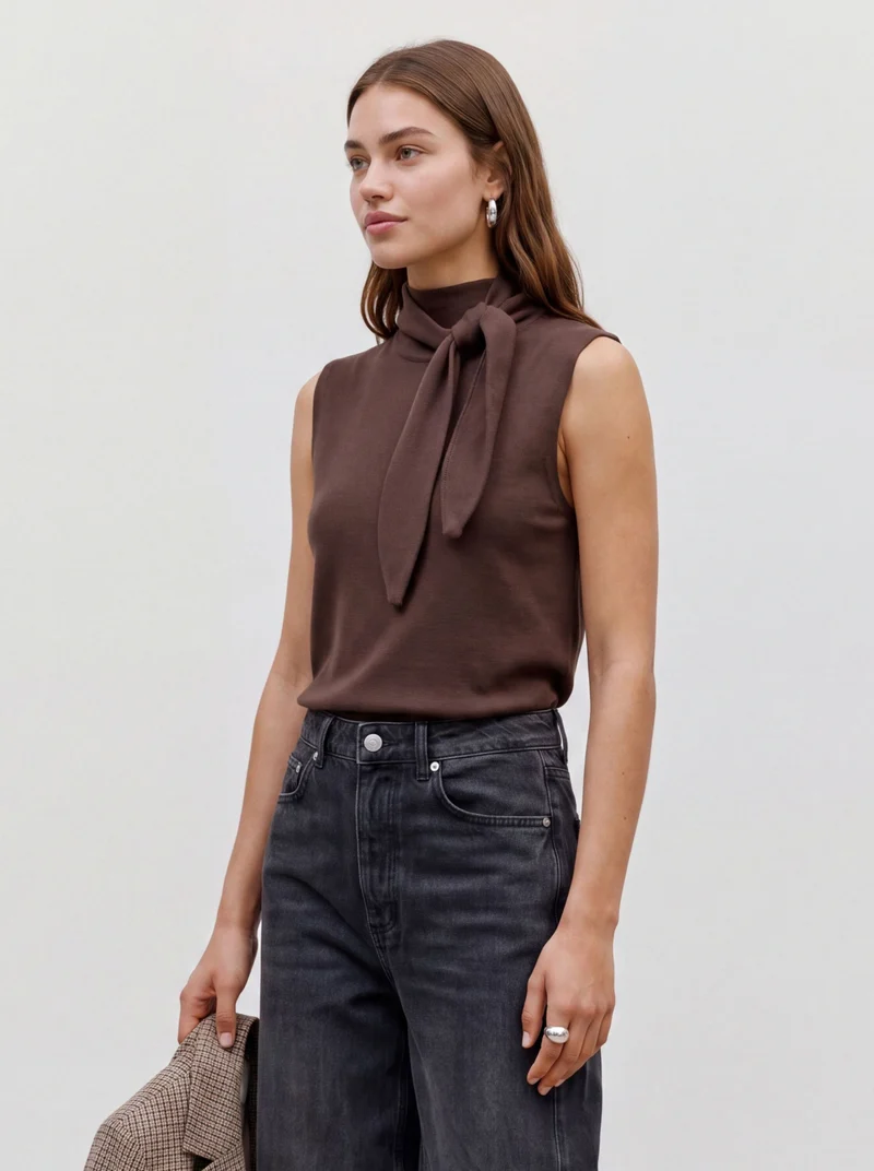 TSCASSI Tie Neck Top