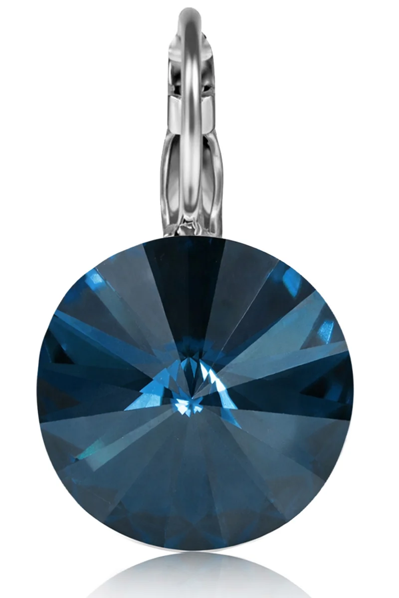 LUISIA® Ohrringe Rivoli mit Kristallen von Swarovski® - 12 mm | Denim Blue