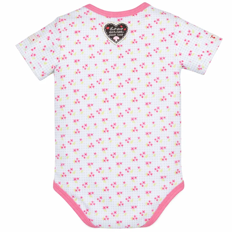 BONDI Baby Kurzarm Body "Herzilein" 86623 | Blumenalloverdruck