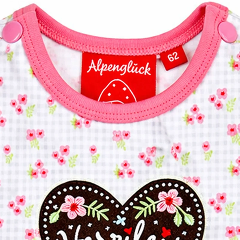 BONDI Baby Kurzarm Body "Herzilein" 86623 | Blumenalloverdruck