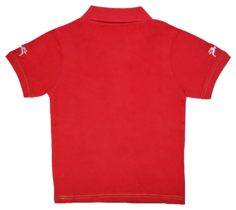 Isar-Trachten Kinder Poloshirt "Benjamin" mit Hirschstickerei | Rot