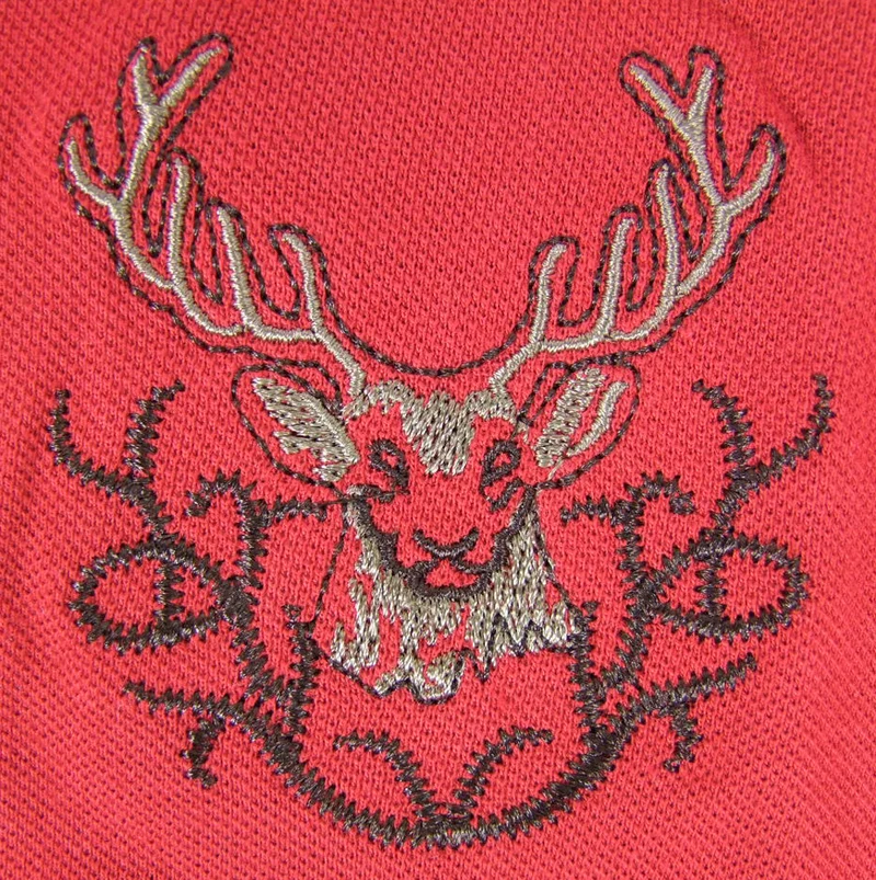 Isar-Trachten Kinder Poloshirt "Benjamin" mit Hirschstickerei | Rot
