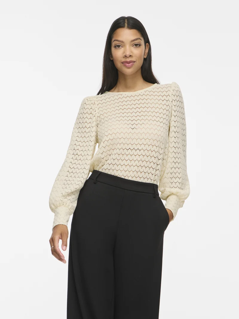 VIDANO Spitzenpullover mit Keyhole