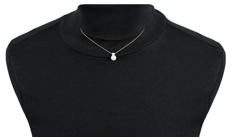 LUISIA Filigrane Damen Halskette mit Perlen-Anhänger - 925 Silber Schmuck mit Zirkonia