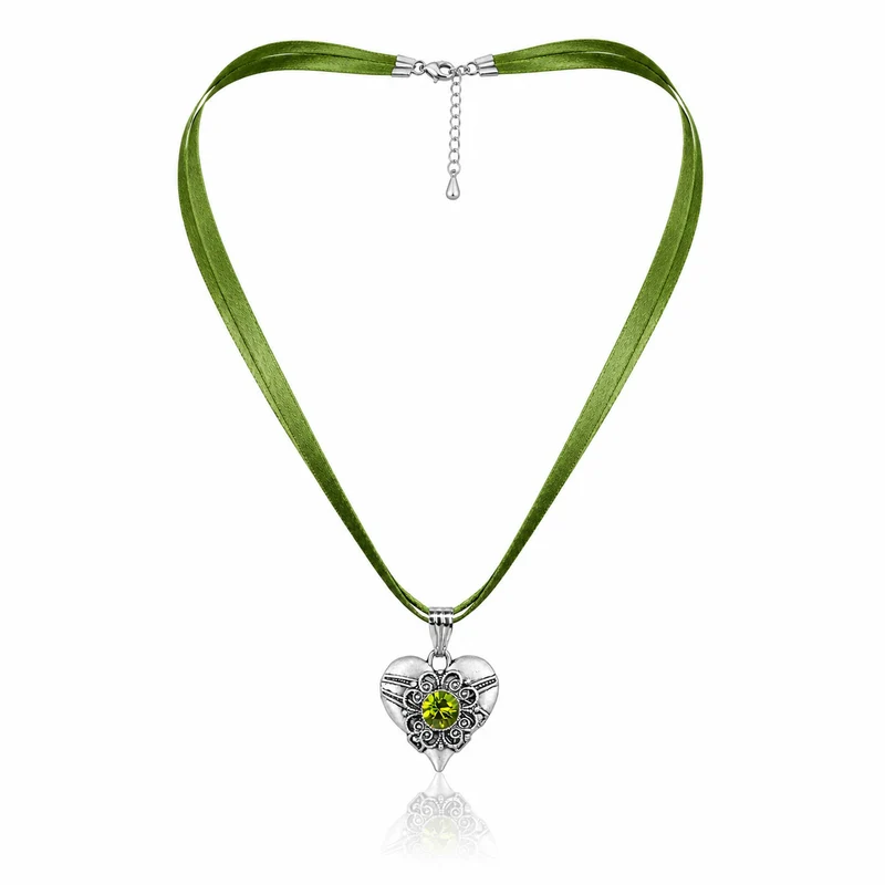 LUISIA® Halskette "Paula" mit Kristallen von Swarovski® | Grün