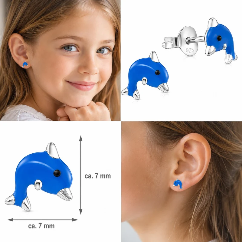 LUISIA® Ohrstecker "Delphine blau" E-15580 | 925 Sterling Silber