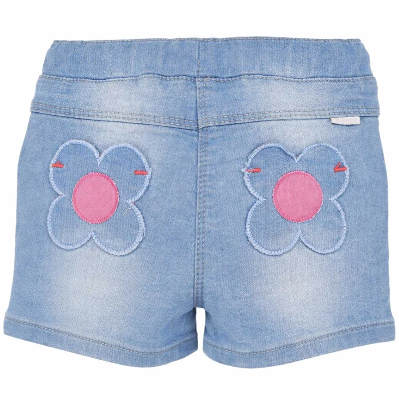 BONDI Baby Mädchen Jeans Bermuda "Flower" 86886 | Blue denim