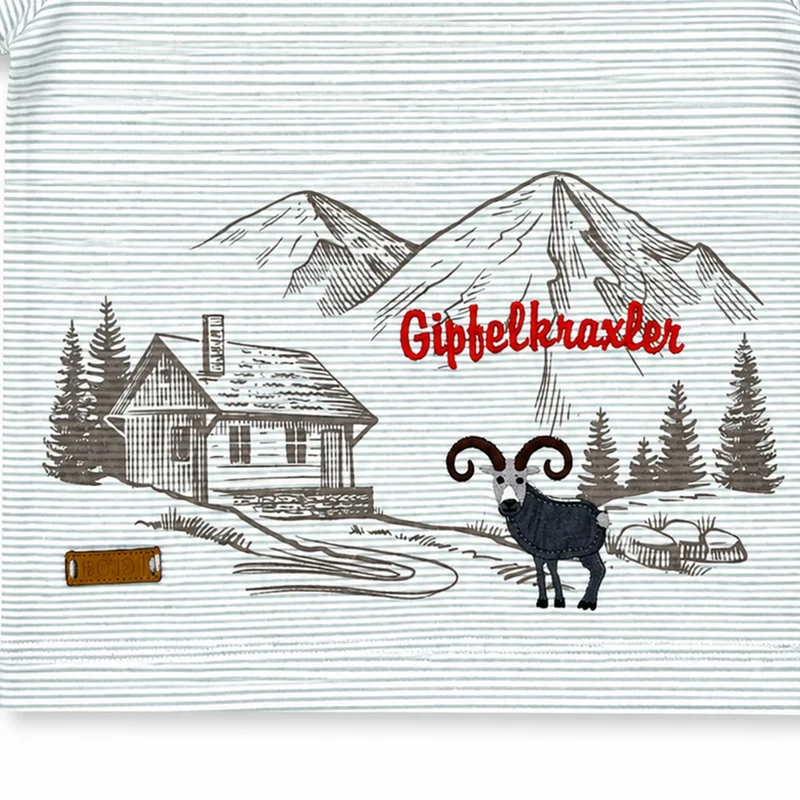 BONDI Jungen T-Shirt "Alpen" 91718 | Grün Weiß Gestreift