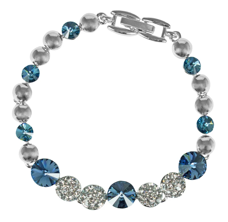 LUISIA® Silbernes Damen Armband mit blauen Premium Kristallen