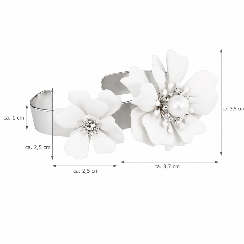 LUISIA® Armreif Armspange "Nelia" mit Blumen - 16 Karat vergoldet | Olivgrün