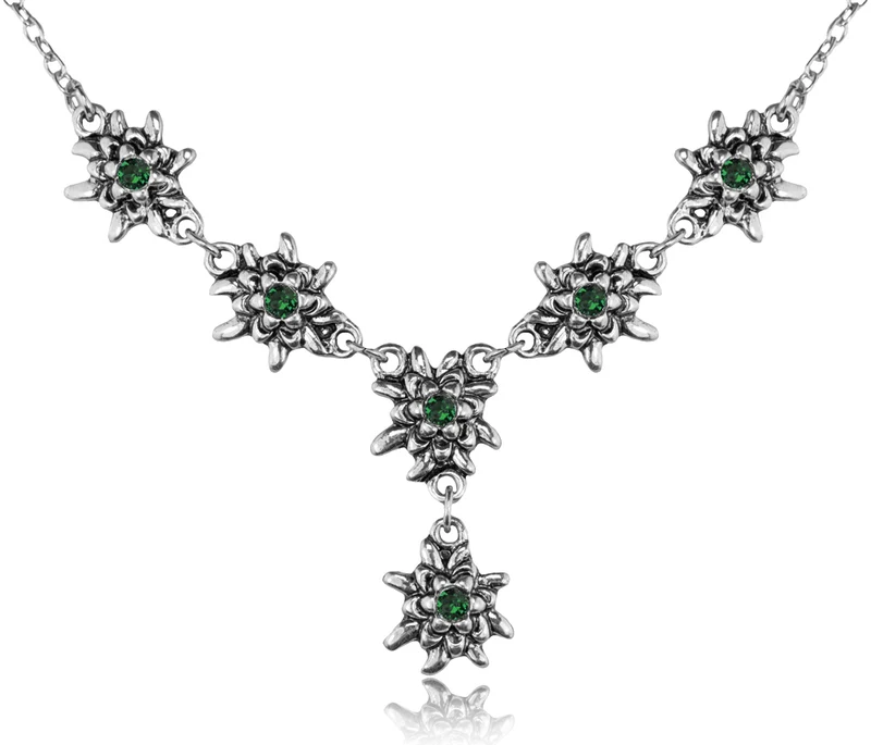 LUISIA® Edelweiß Collier "Emilia" mit Premium Kristallen | Emerald / Smaragdgrün