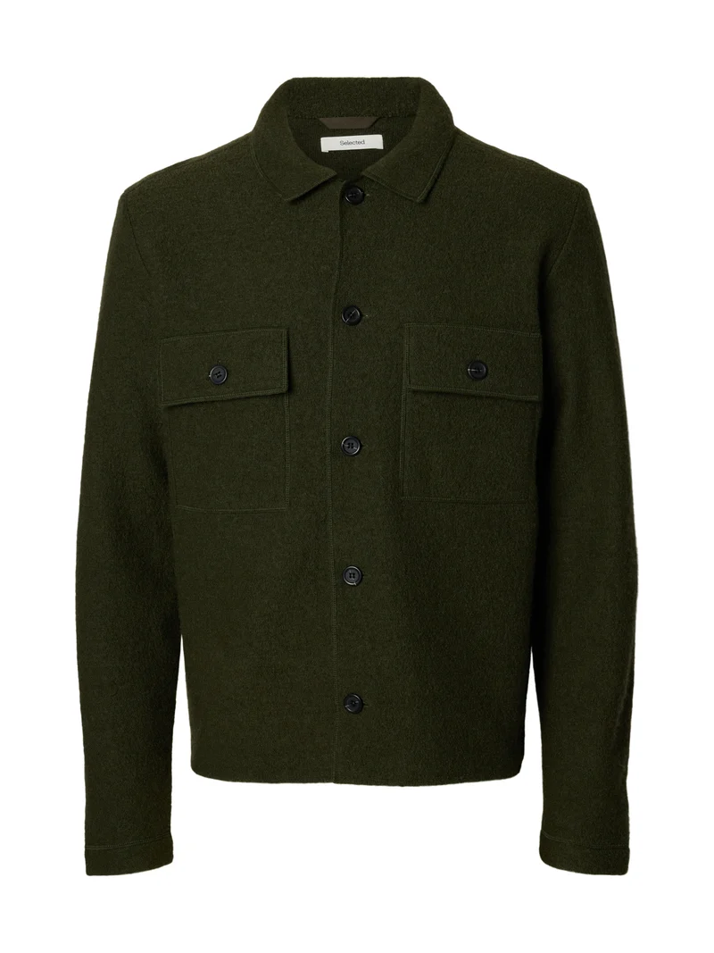 SLMNEALY Wollstrickjacke im Workwear-Design